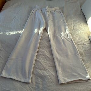 Cream Wide-Leg Sunday Sweatpants